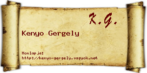 Kenyo Gergely névjegykártya