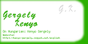 gergely kenyo business card